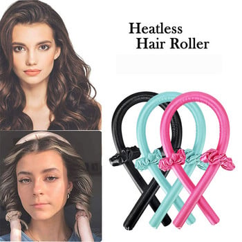 Slik Satin Heatless Curling Lazy Curler лента за глава Прави косата мека и блестяща Маша за коса Фризьорски инструменти Heatless Къдрици за коса