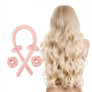 Slik Satin Heatless Curling Lazy Curler лента за глава Прави косата мека и блестяща Маша за коса Фризьорски инструменти Heatless Къдрици за коса