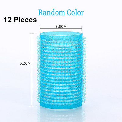 Jumbo matu ruļļu komplekts 12 gab. Self Grip Magic matu ruļļi dažāda izmēra bez siltuma pašlīmējošas kērlinga frizieru veidošanas rīks