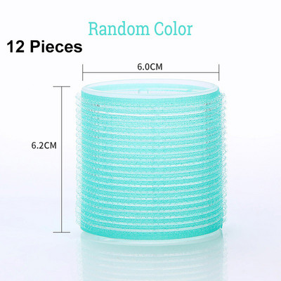 Jumbo matu ruļļu komplekts 12 gab. Self Grip Magic matu ruļļi dažāda izmēra bez siltuma pašlīmējošas kērlinga frizieru veidošanas rīks