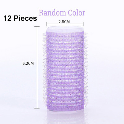 Jumbo matu ruļļu komplekts 12 gab. Self Grip Magic matu ruļļi dažāda izmēra bez siltuma pašlīmējošas kērlinga frizieru veidošanas rīks