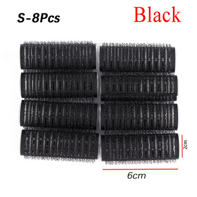 Vairāku izmēru melni pašsaķeres matu rullīši Pro salons Frizieru ruļļi Matu dizains Lipīgs Cling Style DIY matu veidošanai