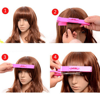 Brainbow 1 комплект нови дамски тример за момичета Инструмент за рязане на ресни Машинка за подстригване Ръководство за гребен за сладка коса Линийка за ниво на бретон Аксесоари за коса