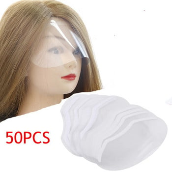 50 бр. Защита на очите Фризьорска маска Лак за коса Изолат Инструмент за подстригване Защита на лицето Маска за чело Щит за лице за еднократна употреба
