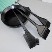 4Pcs/Set Crni pribor za bojanje kose Komplet boja za kosu Češalj Četka za miješanje Plastična posuda za miješanje boja DIY alat za oblikovanje kose