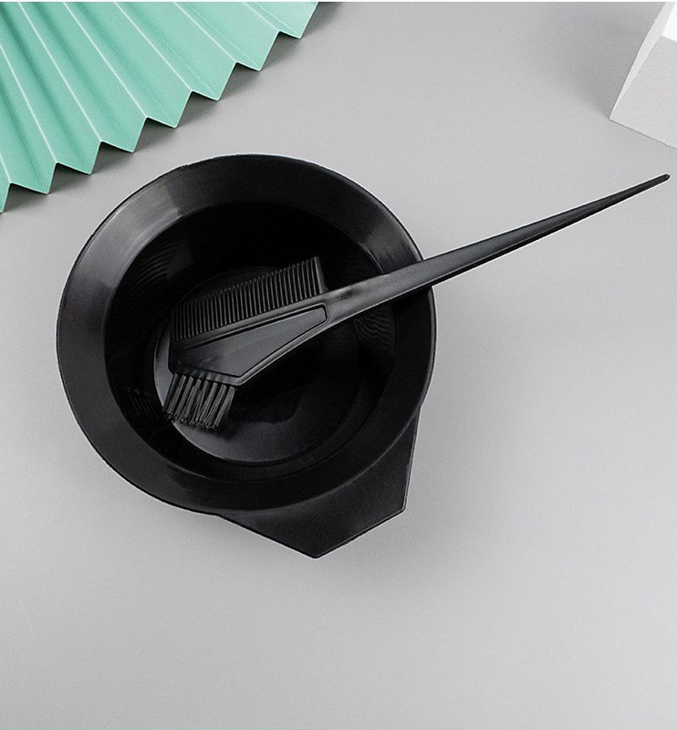 4Pcs/Set Crni pribor za bojanje kose Komplet boja za kosu Češalj Četka za miješanje Plastična posuda za miješanje boja DIY alat za oblikovanje kose