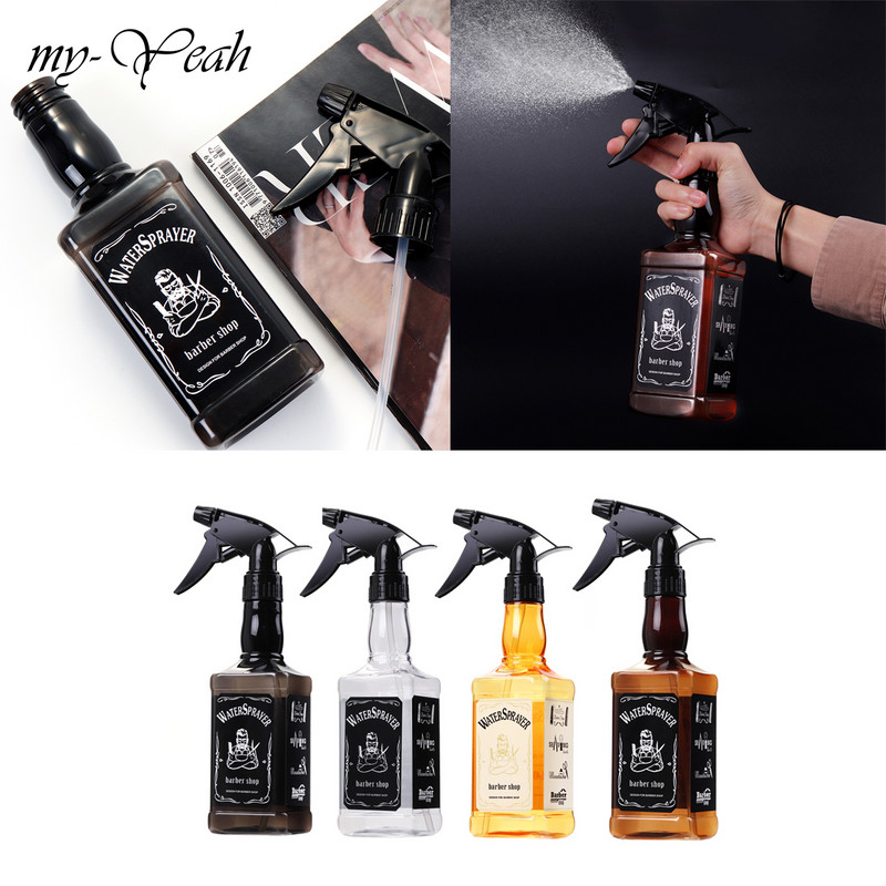 3 boje 500 ml frizerski sprej boca Retro Whiskey Uljna glava Kanta za zalijevanje Raspršivač vode Profesionalni salon brijač Alat za kosu