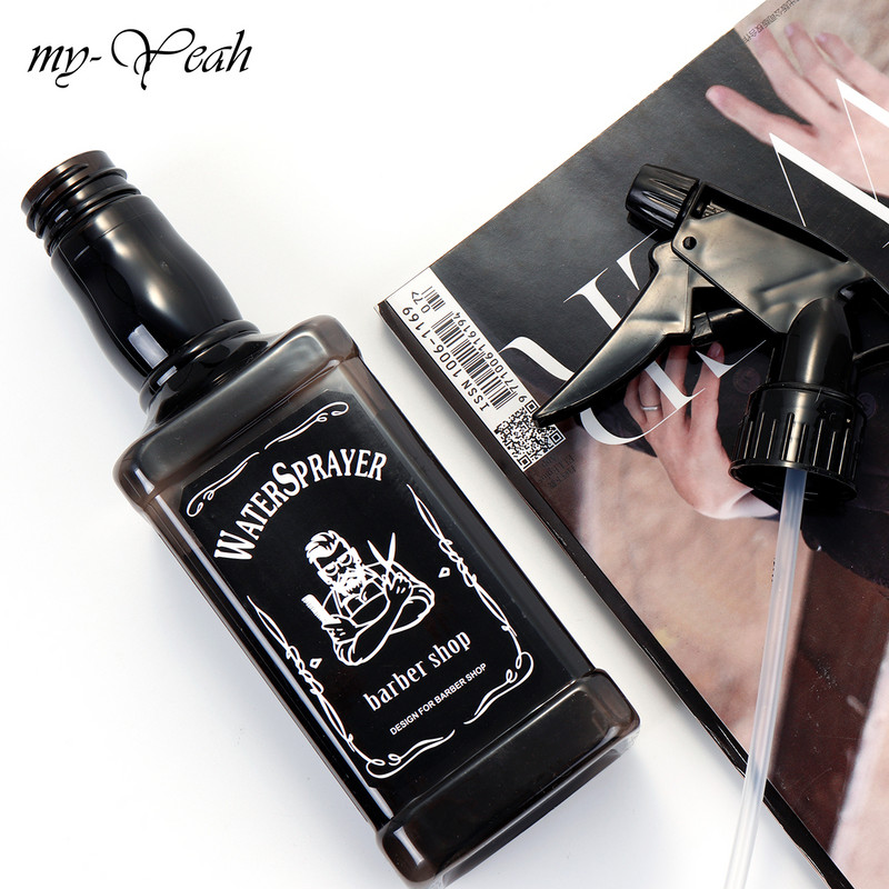 3 boje 500 ml frizerski sprej boca Retro Whiskey Uljna glava Kanta za zalijevanje Raspršivač vode Profesionalni salon brijač Alat za kosu