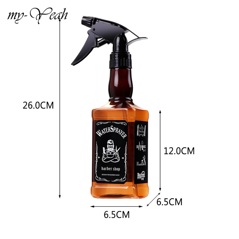 3 boje 500 ml frizerski sprej boca Retro Whiskey Uljna glava Kanta za zalijevanje Raspršivač vode Profesionalni salon brijač Alat za kosu