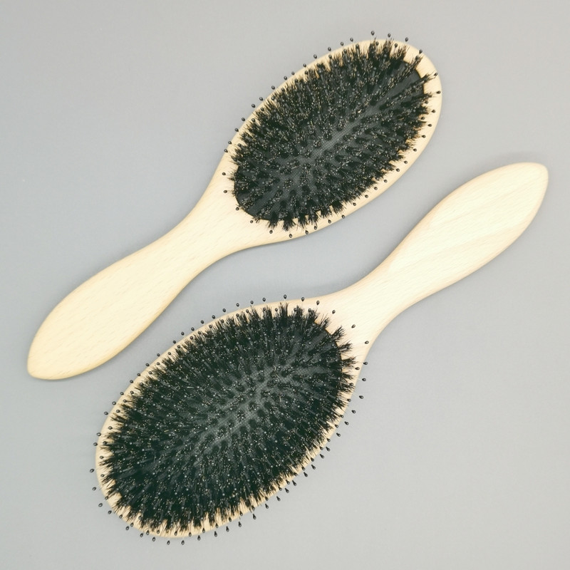 Minkšto medžio šerno šerių plaukų šepetėlis Plaukų šepetėlis Galvos odą glotninamos glotninančios plaukų šukos, skirtos garbanotiems, storiems šlapiems, sausiems plaukams, vyrams