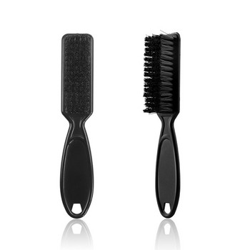 Черна малка четка за оформяне на брада с лого Професионална четка за бръснене за брада Barber Vintage Oil Head Shape Carving Cleaning Brush