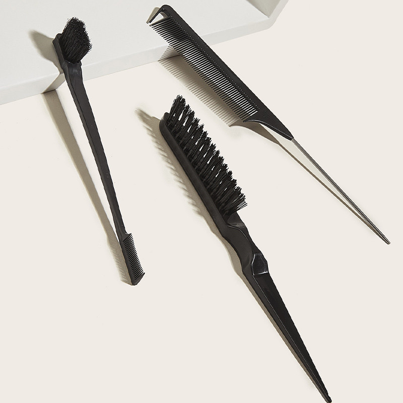 Εργαλεία βαφής μαλλιών Επιλέξτε χτένα βαφής 3 τμχ/σετ χτένα μαλλιών τριών σειρών Βούρτσα μακιγιάζ δύο κεφαλών Βούρτσα βαφής μαλλιών, βούρτσα φρυδιών