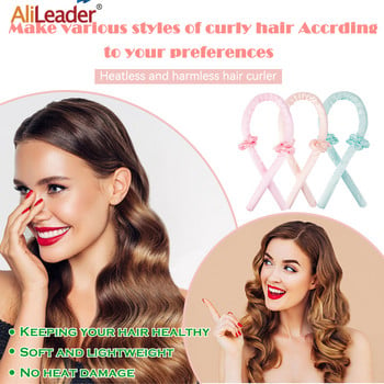 Alileader Heatless Маша Soft Curl Bar Без Heat Wave Formers Маша за коса Мързеливи маши за правене на вълнообразни прически