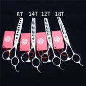 6'' 440C Purple Dragon Професионална ножица за човешка коса Фризьорски ножици за изтъняване 8/12/14/18 Степен на изтъняване на зъбите 35%-50% Z2004