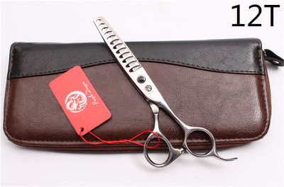 6'' 440C Purple Dragon Професионална ножица за човешка коса Фризьорски ножици за изтъняване 8/12/14/18 Степен на изтъняване на зъбите 35%-50% Z2004