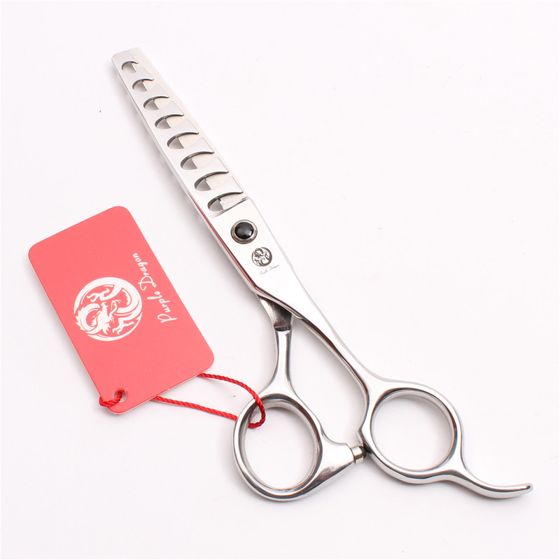 6'' 440C Purple Dragon Професионална ножица за човешка коса Фризьорски ножици за изтъняване 8/12/14/18 Степен на изтъняване на зъбите 35%-50% Z2004