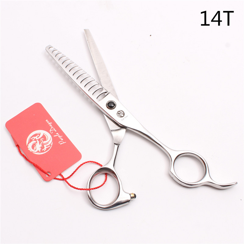 6'' 440C Purple Dragon Професионална ножица за човешка коса Фризьорски ножици за изтъняване 8/12/14/18 Степен на изтъняване на зъбите 35%-50% Z2004