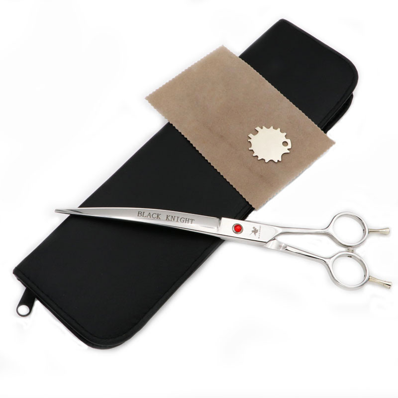 Gamintojas 8 colių profesionalių naminių gyvūnėlių priežiūros žirklių rinkinys Japan 440C šunų žirklės plaukų kirpimui lenktos žirklės su maišeliu