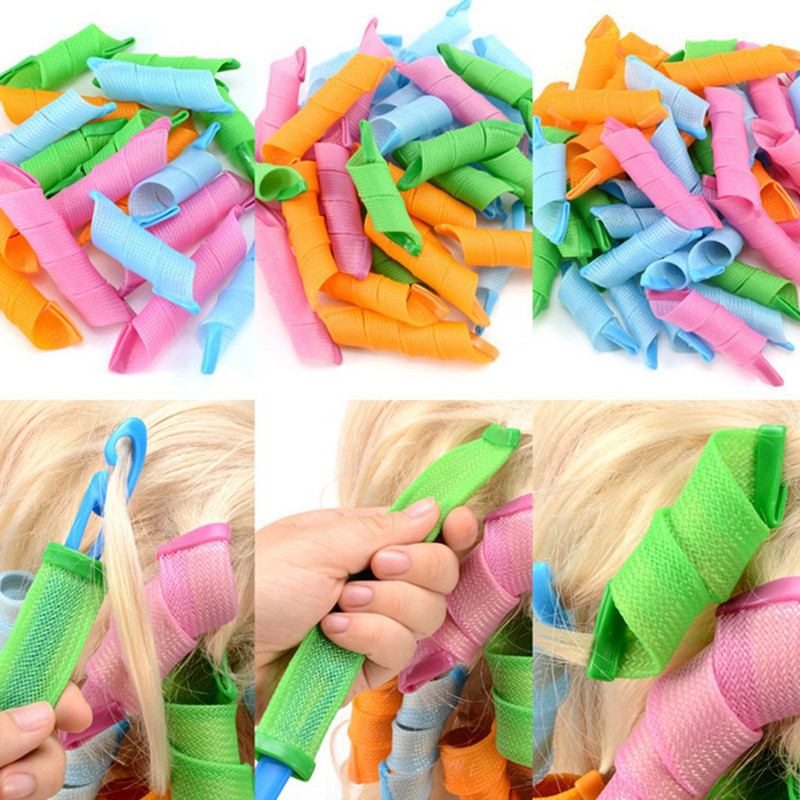 18 gab Portatīvie Magic matu ruļļi Matu veidošanas piederumi Matu ruļļi Nebojājoši viļņu veidotāji veidošanas rīki DIY matu ruļļi