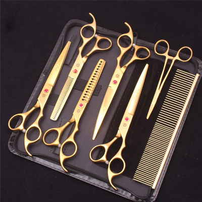 7-tollised professionaalsed lemmikloomakoerte käärid roostevabast terasest harvenduskäärid Koerad kassid hoolduskäärid karvade trimmimise tööriistad Z3003