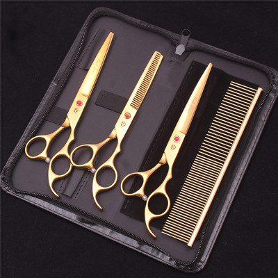 7-tollised professionaalsed lemmikloomakoerte käärid roostevabast terasest harvenduskäärid Koerad kassid hoolduskäärid karvade trimmimise tööriistad Z3003