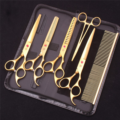 7-tollised professionaalsed lemmikloomakoerte käärid roostevabast terasest harvenduskäärid Koerad kassid hoolduskäärid karvade trimmimise tööriistad Z3003