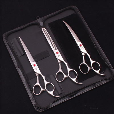 7-tollised professionaalsed lemmikloomakoerte käärid roostevabast terasest harvenduskäärid Koerad kassid hoolduskäärid karvade trimmimise tööriistad Z3003