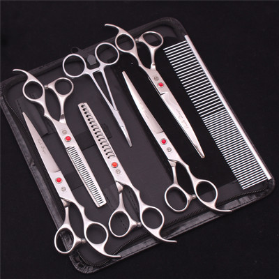 7-tollised professionaalsed lemmikloomakoerte käärid roostevabast terasest harvenduskäärid Koerad kassid hoolduskäärid karvade trimmimise tööriistad Z3003