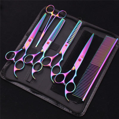 7-tollised professionaalsed lemmikloomakoerte käärid roostevabast terasest harvenduskäärid Koerad kassid hoolduskäärid karvade trimmimise tööriistad Z3003