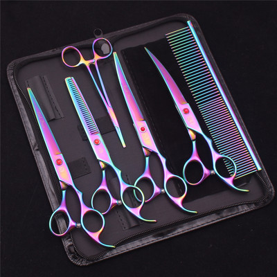 7-tollised professionaalsed lemmikloomakoerte käärid roostevabast terasest harvenduskäärid Koerad kassid hoolduskäärid karvade trimmimise tööriistad Z3003