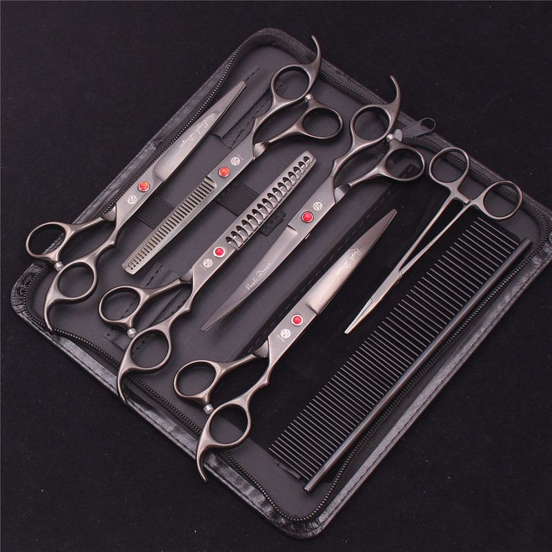 7-tollised professionaalsed lemmikloomakoerte käärid roostevabast terasest harvenduskäärid Koerad kassid hoolduskäärid karvade trimmimise tööriistad Z3003