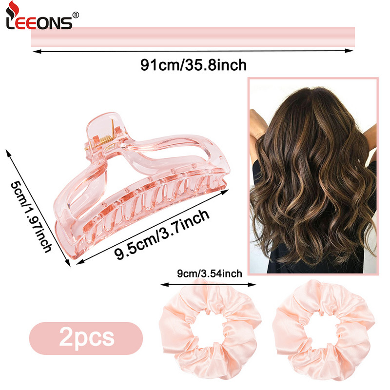 1 Komplekts Lazy Curling Heatless Curling Rod galvas saite bez karstuma matu ruļļi gulēšanai cirtas lente ar Scrunchies matu sprādzi gariem matiem