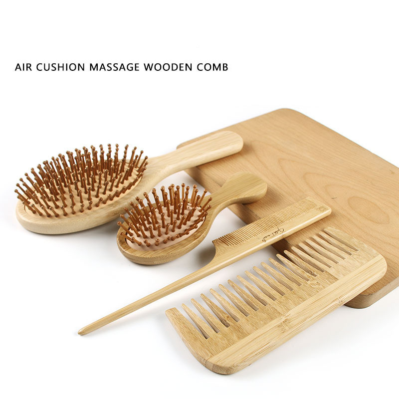 Badu.bg 1/4 БР. Дървен гребен за коса Фризьорски четки за къдрене на ...