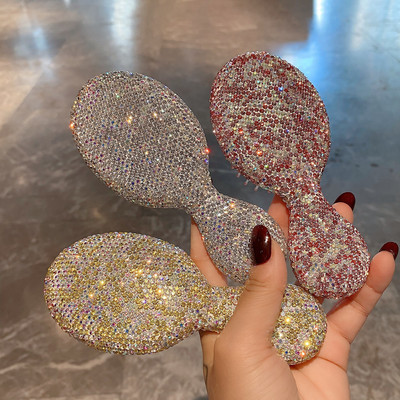 Mini pieptene cu diamante de lux pentru acasă Pieptene portabil pentru masaj pentru cap Net stil roșu Masaj neted pentru păr Accesorii pieptene pentru coafură