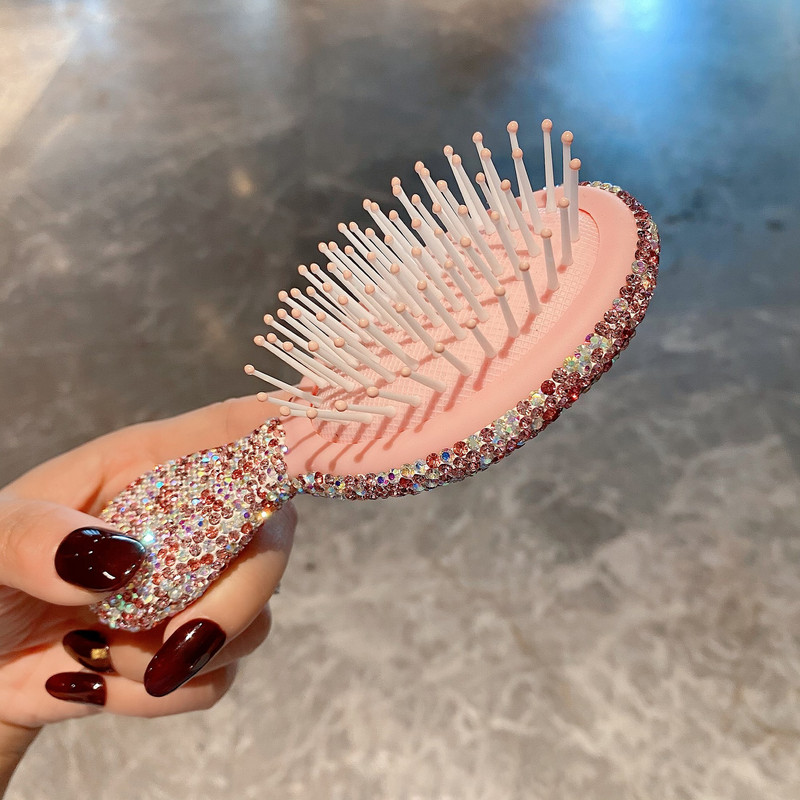 Luxus Diamond Mini Comb Home Hordozható fejmasszázs fésű Net Red Style Smooth Hair Masszázs Fodrászat Fésűtartozékok
