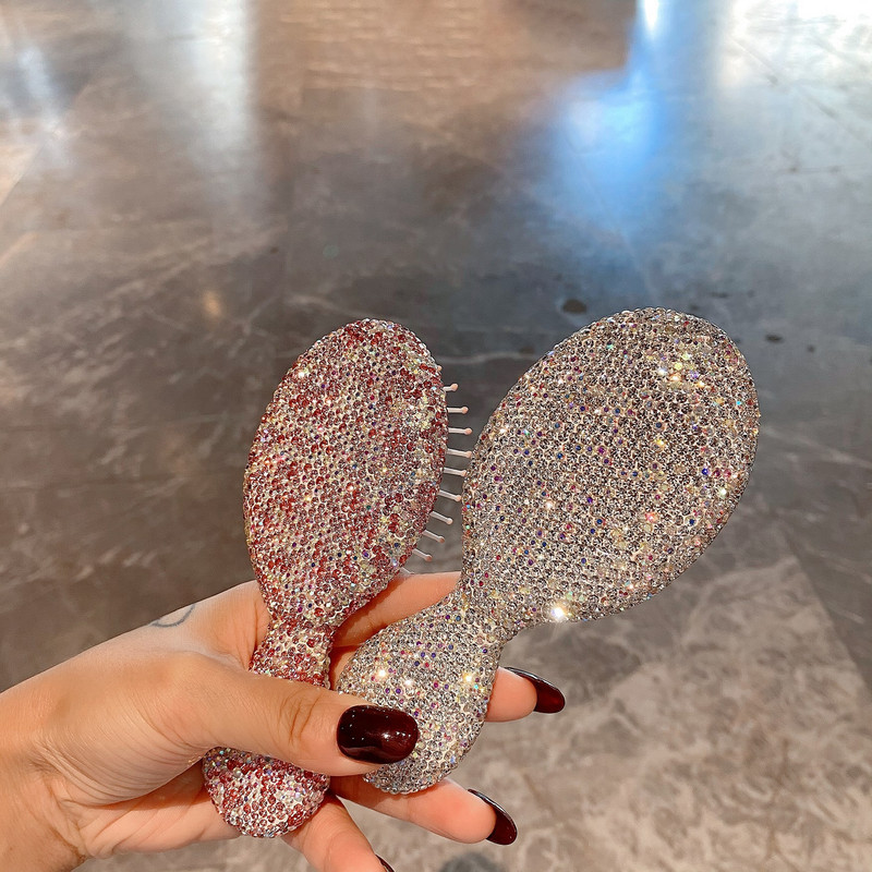 Luxus Diamond Mini Comb Home Hordozható fejmasszázs fésű Net Red Style Smooth Hair Masszázs Fodrászat Fésűtartozékok