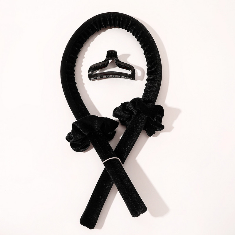 Velvet Heatless locīšanas stieņi Matu galvas lentes zīda matu ruļļi Ruļļi lente mitri un viļņaini saišķi Flexi matu instrumenti viļņu veidotāji