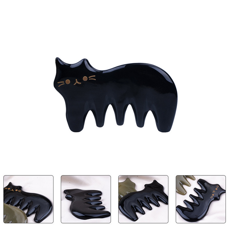 Pieptene de bord Instrument de răzuit Guasha Corp Jad Scalp Păr facial Corn de piatră Frumusețe Sha Gua Piele de bou Accesoriu pentru față Instrumente de răzuit Lat