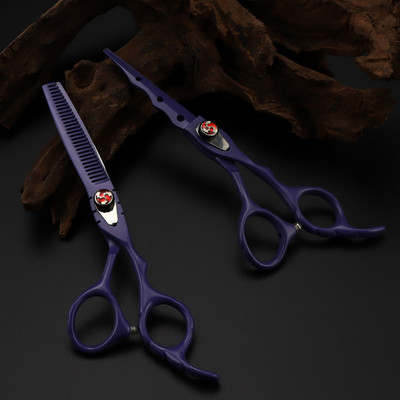 Profesionalus japoniškas plienas 6`` 7 spalvos Flame gem plaukų žirklių rinkinys kirpimas kirpėjas plaukų kirpimas retinimas žirklės kirpyklos žirklės