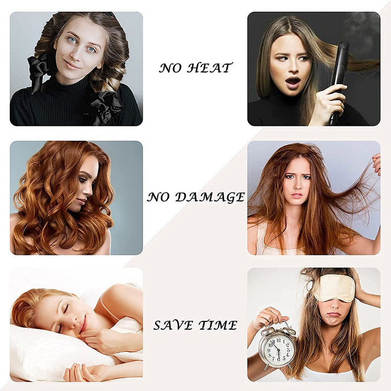 Ondulător de păr fără căldură Octopus, fără căldură, bucle fără căldură, cu tijă, bentite pentru cap pentru dormit, fără căldură, instrumente de coafat DIY