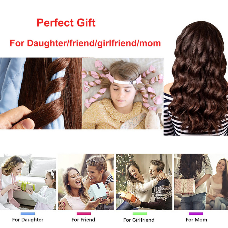 Ondulător de păr fără căldură Octopus, fără căldură, bucle fără căldură, cu tijă, bentite pentru cap pentru dormit, fără căldură, instrumente de coafat DIY