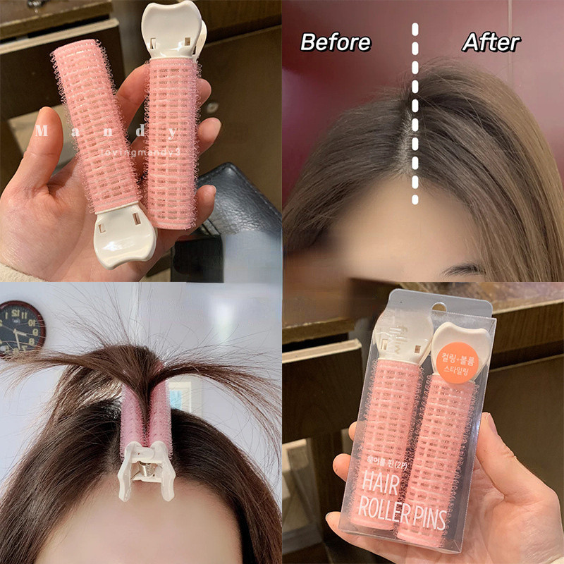 2kom Korijen kose Pahuljaste kopče za kosu Lazy Hair kopče Hair Top Bangs Styling Curling Barel Prijenosne korejske kopče za kosu Uvijači za kosu