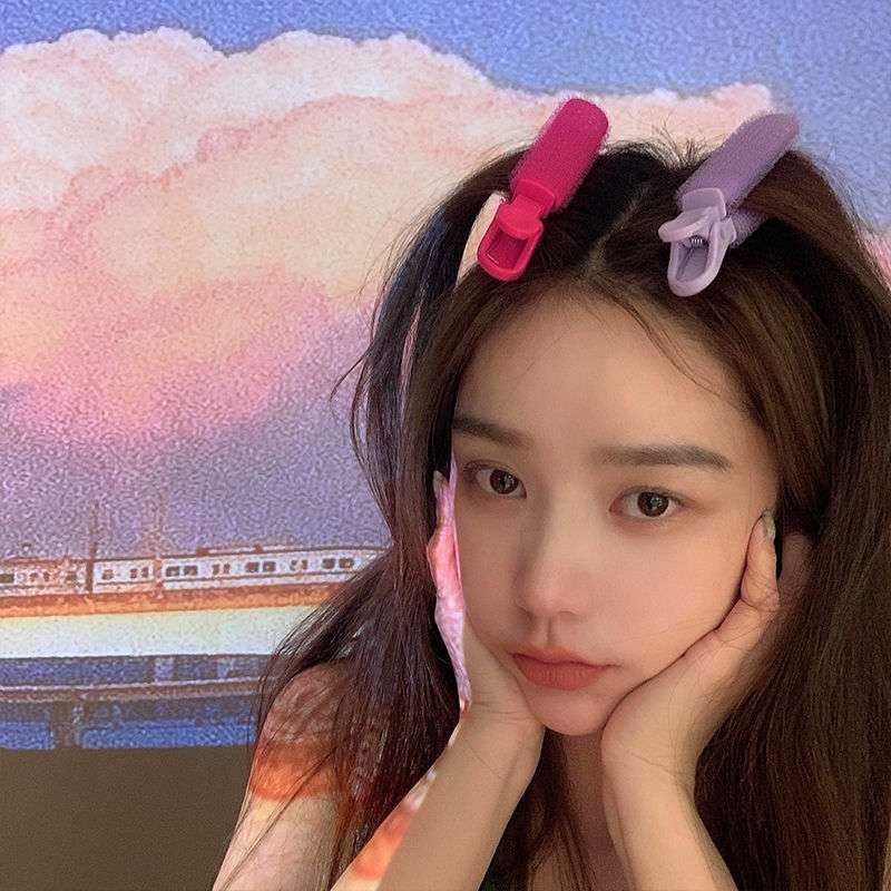 2kom Korijen kose Pahuljaste kopče za kosu Lazy Hair kopče Hair Top Bangs Styling Curling Barel Prijenosne korejske kopče za kosu Uvijači za kosu