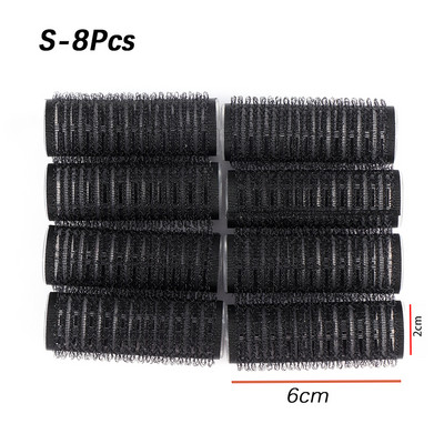 Melni, lieli, paštveramie matu rullīši Pro salona friziera ruļļi Profesionāli daudzizmēru matu salona lipīgi pielīmējamie stils DIY