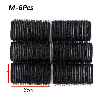 Melni, lieli, paštveramie matu rullīši Pro salona friziera ruļļi Profesionāli daudzizmēru matu salona lipīgi pielīmējamie stils DIY