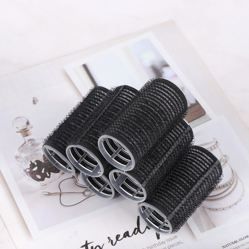 Melni, lieli, paštveramie matu rullīši Pro salona friziera ruļļi Profesionāli daudzizmēru matu salona lipīgi pielīmējamie stils DIY