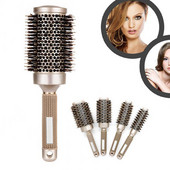 1 ΤΕΜ. Επαγγελματική χτένα κομμωτηρίου 4 μεγεθών Στρογγυλή χτένα μαλλιών Βούρτσες για μπούκλες κομμωτικής χτένα Κεραμική σιδερένια χτένα για βαρέλι