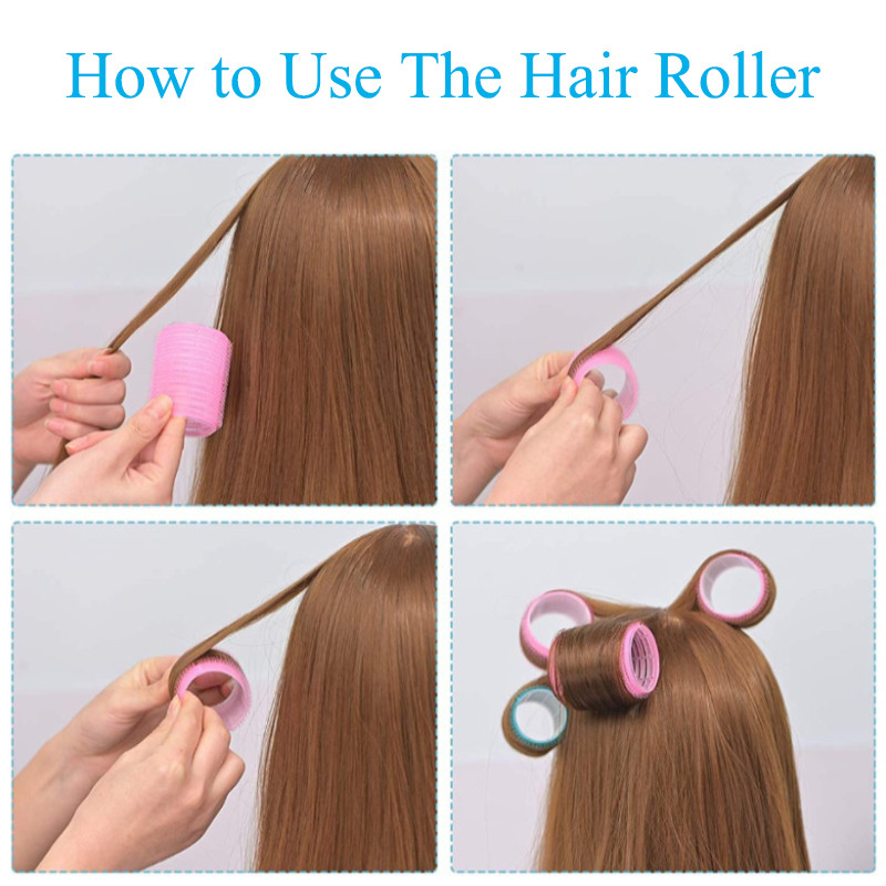 6Gb Matu ruļļi Pašlīmējošie matu ruļļi Lazy Curler Styling Kērlinga Lente Matu Ruļļi Karsējama Kērlinga Rodas Galvas saite C0023A