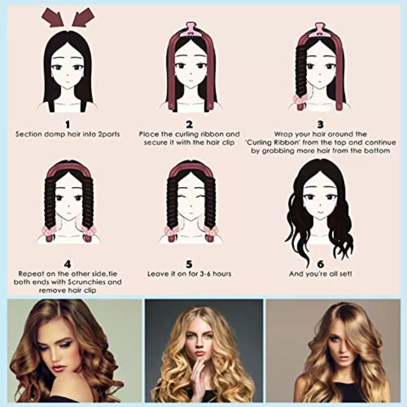 Αξεσουάρ μαλλιών Velvet Heatless μπούκλες Beauty Curly Products Curling Iron Flexi Rods Magic Εργαλεία κομμωτηρίου