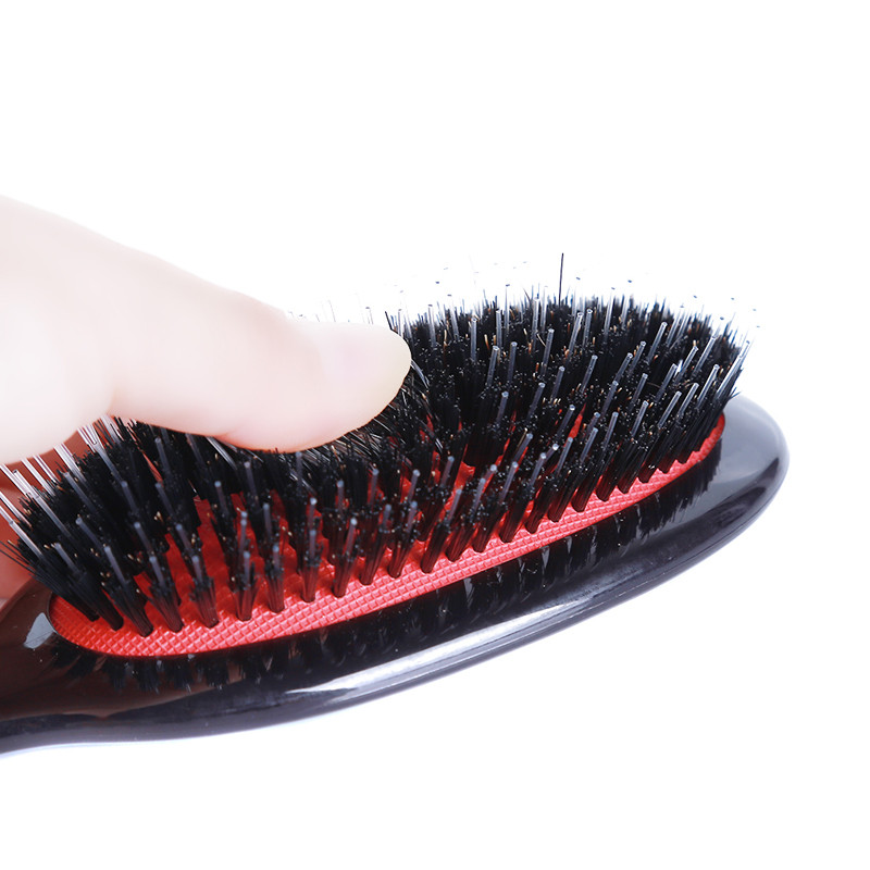 1 db ovális vaddisznó sörtéjű és nylon hajfésű mini antisztatikus hajfejmasszázs fésű hajkefe szalon hajkefe formázó eszköz
